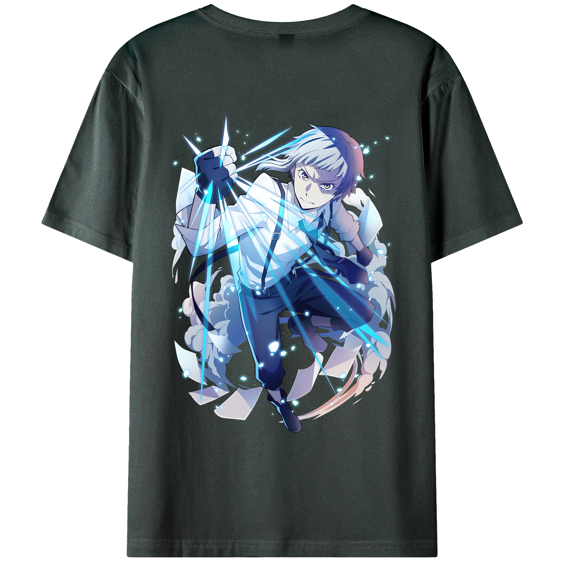 （画像用） 文豪ストレイドッグス Bungo Stray Dogs 綿100％ メンズ半袖Tシャツ（バックプリント） 通気性